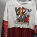 AIMITAG American Flag Star Vertical Striped Ruffled Mini Dress Women's 4th of July Patriotic Dresses Casual Color Block Dress Size XL