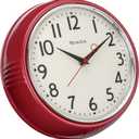 Westclox Retro 1950 Kitchen Wall Clock, 9.5-Inch, Red