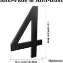 Large 10-Inch Floating House Number - Upgraded Anti-fade Modern Address Number - Perfect for Home/Office or Business/Elegant Black/Number 4