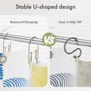 AmazerBath Shower Curtain Hooks, Nickel Shower Curtain Hooks Rust Proof, Non-Slip Simple Double Hook Shower Curtain Hooks for Shower Curtain, Sturdy Shower Curtain Rings, 12Pcs