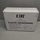 KIRE 150 Piece Blue Plastic Plates Disposable - Blue Dinnerware Set Includes 25 Dinner Plates, 25 Salad Plates, 25 Utensils Set 25 Clear Cups for Birthday/Picnic/Baby Shower/Easter/Spring