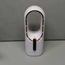 KONSIDEN Desk Fan Bladeless, 11.8 Inch Office Fan Small, Quiet, 3 Speed Adjustment, Touch Control, Easy to Clean, Desk Fans Small Quiet, Ideal for Office, Living Room, Bedroom (White/Gold)