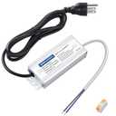 Waterproof IP67 24v Power Supply 24W 1A, LED Driver 120V AC to 24V DC Converter, with 3-Prong Plug and 4.9 Feet Cable - Ideal Power Supply for LED Strips and Lights