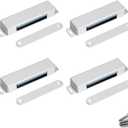 Door Magnetic Catch - 90lb High Magnetic Stainless Steel Heavy Duty Catch for Kitchen Bathroom Cupboard Wardrobe Closet Closures Cabinet Door Drawer Latch (3.7 in White, 4-Pack)