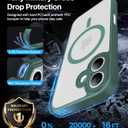 Magnetic Shockproof for iPhone 17 Case,[Full Camera Protection][Compatible with Magsafe][Non-Slip][Mil-Grade Protection] Slim Anti-Yellow Translucent Matte Phone Case for iPhone 17,Pine Green