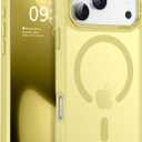 Newfuture Magnetic for iPhone 17 Pro Max Case [Compatible with Magsafe] [Military Grade Drop Protection] Translucent Matte Anti-Scratch Shockproof Protective Phone Cover 6.9 Inch, Yellow