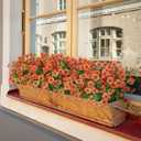 Bassion Fall Artificial Flowers for Outdoors, 16 Bundles Silk Fake Mums Autumn UV Resistant Faux Plants for Planter Outside Window Box Porch Patio Garden Home Fall Decorations (Orange)