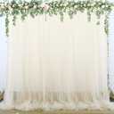 Champagne Tulle Backdrop Curtain for Parties Wedding 10ft8ft Champagne Sheer Backdrop Curtains for Baby Shower Bridal Shower Reception Birthday Party Photoshoot Decorations 2 Panels 5ft  8ft