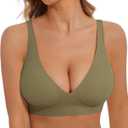 Deep V Bra Low Cut Sexy Push Up Bralette Seamless Comfy Smoothing Wireless Bras for Women Pack of Padded Bralettes (Large)