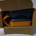 Potty Training Toilet, Realistic Potty Training Seat, Toddler Potty Chair with Soft Seat, Removable Potty Pot, Toilet Tissue Dispenser and Splash Guard, Non-Slip for Toddler& Baby& Kids (Navy Blue, Yellow)