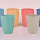 Wheat Straw Reusable Cup (12 oz) - Unbreakable Drinking Glasses Sets - Dishwasher Safe Tumbler - Lightweight, BPA Free and Eco friendly (6Pcs/6Color)