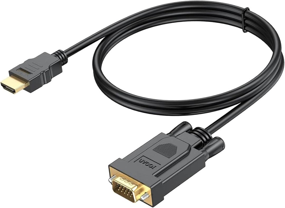 HDMI to VGA Cable 3FT, Computer HDMI to VGA Monitor Cord (Male to Male) Compatible for Raspberry Pi, Roku, Computer, Desktop, Laptop, PC, Monitor, Projector, HDTV and More-NOT Bidirectional