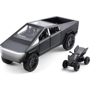 1/32 Truck Toy Metal die-Casting Model car boy Toy Truck for 3 Ages and up with Lights and Sounds (Small, Grey)