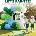 Hole in One Balloon Garland Arch Kit Green and blue Balloon Arch Kit with Lets Partee Backdrop Banner for Masters Birthday Baby Showers Retirement Parties Golf Events Decor