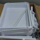 Sywhitta 5-Tier Plastic Rolling Utility Cart with Handle, Multi-Functional Storage Trolley for Office, Living Room, Kitchen, Movable Storage Organizer with Wheels, White