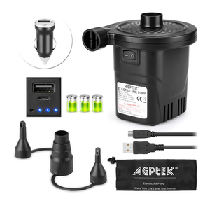 AGPTEK Rechargeable Air Pump, Electric Air Pump 4000mAh Battery Quick-Fill Inflator & Deflator with 3 Nozzles, Lightweight & Portable Perfect for Air Beds, Air Mattresses, Pool Toys & Inflatable