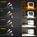 BESTZHEYU 2PCS 5x7 Headlights Pair Compatible with Chevy Express 1500 2500 3500 Cargo Van F-150 F-250 F-350 Wrangler YJ Cherokee XJ Kenworth T300 Hi/Low Sealed Beam White/Amber Halo