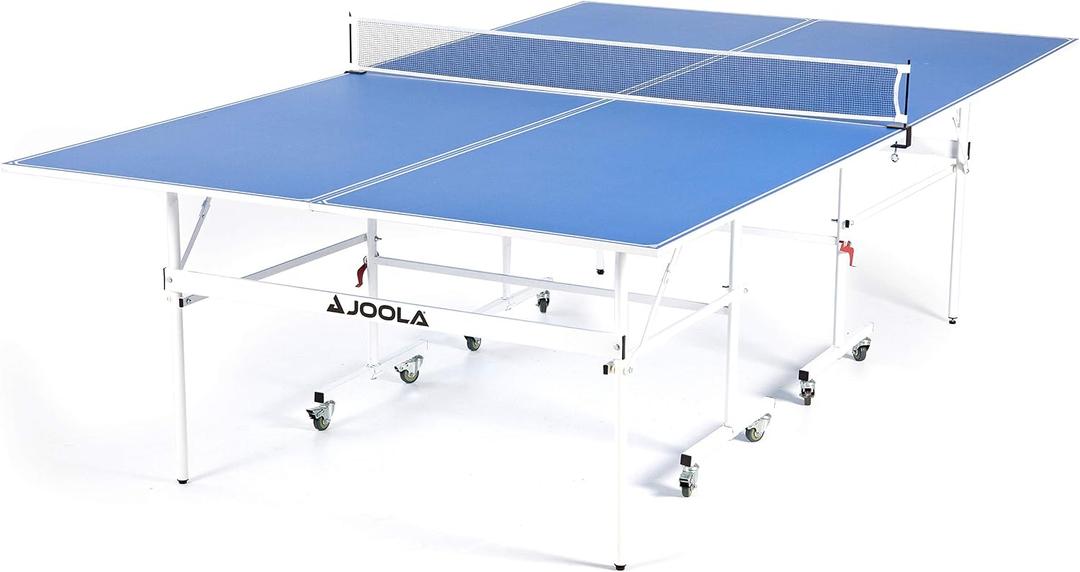 JOOLA Indoor 15mm Ping Pong Table with Quick Clamp Ping Pong Net Set - Single Player Playback Mode - Regulation Size Table Tennis Table - Compact Storage Ping Pong Table