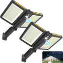 ropelux Solar Outdoor Lights, 6000LM Motion Sensor Outdoor Light Double Big Solar Panels, IP65 Waterproof and 5 Modes, 218LEDs High Brightness Wider Illuminated Area Flood Lights for Garden Street