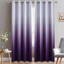 Yakamok Light Blocking Gradient Color Curtains Purple Ombre Blackout Curtains Room Darkening Thermal Insulated Grommet Window Drapes for Living Room/Bedroom (Purple,2 Panels,52x90 Inch)