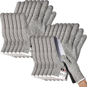 6 Pairs Cut Resistant Gloves Level 5 Protection Cutting Anti Cut Gloves for Kitchen Fish Slicing and More (Large)