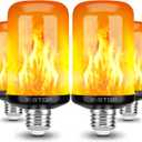 Y- STOP Upgraded LED Flame Light Bulbs, 4 Modes Flickering Light Bulb with Upside Down Effect, E26 Base Flame Bulb for Halloween Lights, Christmas Decorations Outdoor Indoor, Party Decor (4 Pack)