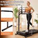24.8 Inch Wide Walking Pad Handle Bar Only, Walking Pad Treadmill Handlebar with Phone/Tablet Holder & Cup Holder, Adjustable Handrail Height(31.5 to 37.5 inch), Non-Slip Feet, Stainless Steel Stable