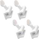 QCAA Single Small Sliding Window Security Lock, Aluminum, White Coated, 4 Pack, Made in Taiwan