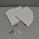 Small Floating Corner Shelves Metal Corner Wall Mounted Shelf Curved Corner Hanging Shelving for Bathroom, Kitchen, Living Room, Office, Bedroom & Dorm (White 2 Pcs)