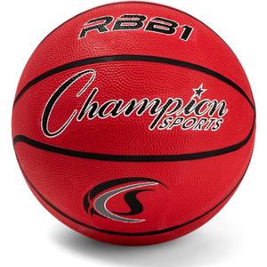 Champion Sports Rubber Basketballs – Durable Indoor & Outdoor Training & Recreational Game Balls, Multiple Sizes & Colors