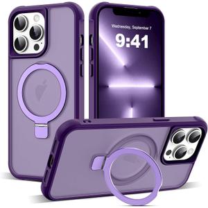 Compatible with iPhone 13 Pro Case with Invisible Magnetic Ring Stand