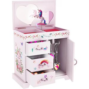 Unicorn Musical Jewelry Box for Kids - Gifts for Girls, Ages 3-8, Best Princess Room Toys Gift for Age 3, 4, 5, 6, 7, 8 Year Old Little Girl - Birthday Present Toy Ideas Music