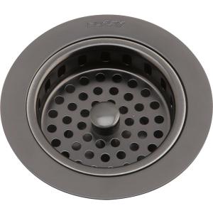Elkay LKS35AS Drain Fitting with Antique Steel Finish Body and Basket with Rubber Stopper