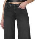 Joe's Jeans Women's The Lou Lou Low Rise Wide Leg Jeans, Black Cat, 26