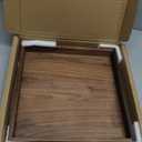 12 x 12 Inches Small Square Black Walnut Wood Ottoman Tray, Serve Tea, Coffee or Breakfast in Bed, Classic Wooden Decorative Serving Tray