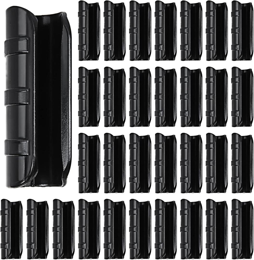 50 PCS Greenhouse Clips 3/4 inch Plastic Greenhouse Clamps 20mm Black ABS Snap Clamp Tube Clip Garden Buildings Tube Clip for Greenhouse Film Sunshade Nets Frame Shelters- Outer  0.95 inner  0.78