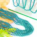 100PCS Mardi Gras Beads, Metallic Blue Bead Necklace Party Favors, 33" Mardi Gras Necklace Women Men Stuff, Festival Parade Throw Accessories for Wedding Birthday Gender Reveal Party Supplies Decor