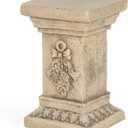 19" MgO Garden Pedestal Stand with Bow Design, Weatherproof Statue Riser
