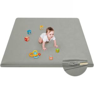 Waterproof Baby Play Mat for Floor Memory Foam 74 * 50 Cushion Playpen Playmat Tummy Time Crawling Mat Nursery Rug Thick Pad Create Soft & Safe Area for Infants,Toddler,Kids,Grey