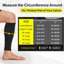 MGANG Calf Compression Sleeves (2 Pairs), 20-30mmHg Footless Compression Socks for Men Women, Leg Sleeves for Shin Splints Pain Relief, Varicose Veins, Edema, Nursing, Travel, Running, Black S/M