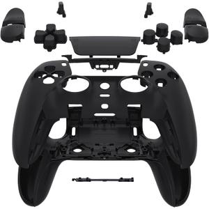 eXtremeRate Full Set Shell with Buttons Touchpad Cover Compatible with ps5 Edge Controller, Black Custom Replacement Decorative Trim Shell Front Back Plates Compatible with ps5 Edge Controller