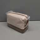 2-In-1 Jewelry Box and Makeup Bag with Mirror - Versatile Travel Jewelry Holder Organizer Cosmetic Bag, Portable Toiletry Bag with Integrated Jewelry Makeup Case for Women Men (White & Brown)