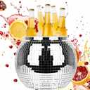 Disco Ball Ice Bucket Beverage Tubs Disco Ball Bowl Vase Cup Drink for Parties, Large Retro Drink  for Beer Cocktail Wine Champagne Cold Drinks, Disco Party Supplies Decor (One Size2) (Rose)