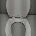 Elongated Toilet Seat Slow Close, Quiet Toilet Seat Cover with Never Loosen Durable Toilet Seat Lid Easy to Install & Clean, Polypropylene (PP), White (Elongated 18.5")