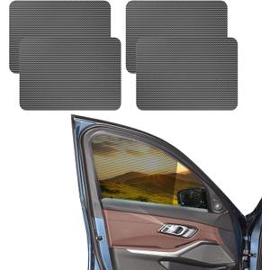 4 PCS Car Side Window Sunshade, 16.5"15" Static Cling Auto Shade Sticker for UV, Heat, Glare & Privacy Protection, Universal Car Accessories Reusable Vehicle Window Film Shade for Most Cars