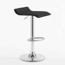 VECELO Bar Stools, Counter Bar Stools with Swivel Bar and Adjustable Height, Modern PVC Barstools Bar Chairs for Kitchen/Bar/Dining Room/Living Room/Party, Black