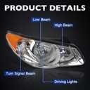 Headlight Assembly Fits 2007-2009 Hyundai Elantra, Left & Right side