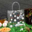 Aliceset 20 Pcs Baseball Clear PVC Gift Bag with Handles T Ball Snack Bags Sport Theme Party Favor Bag Bulk for Birthday Team, 8x8x3.15''