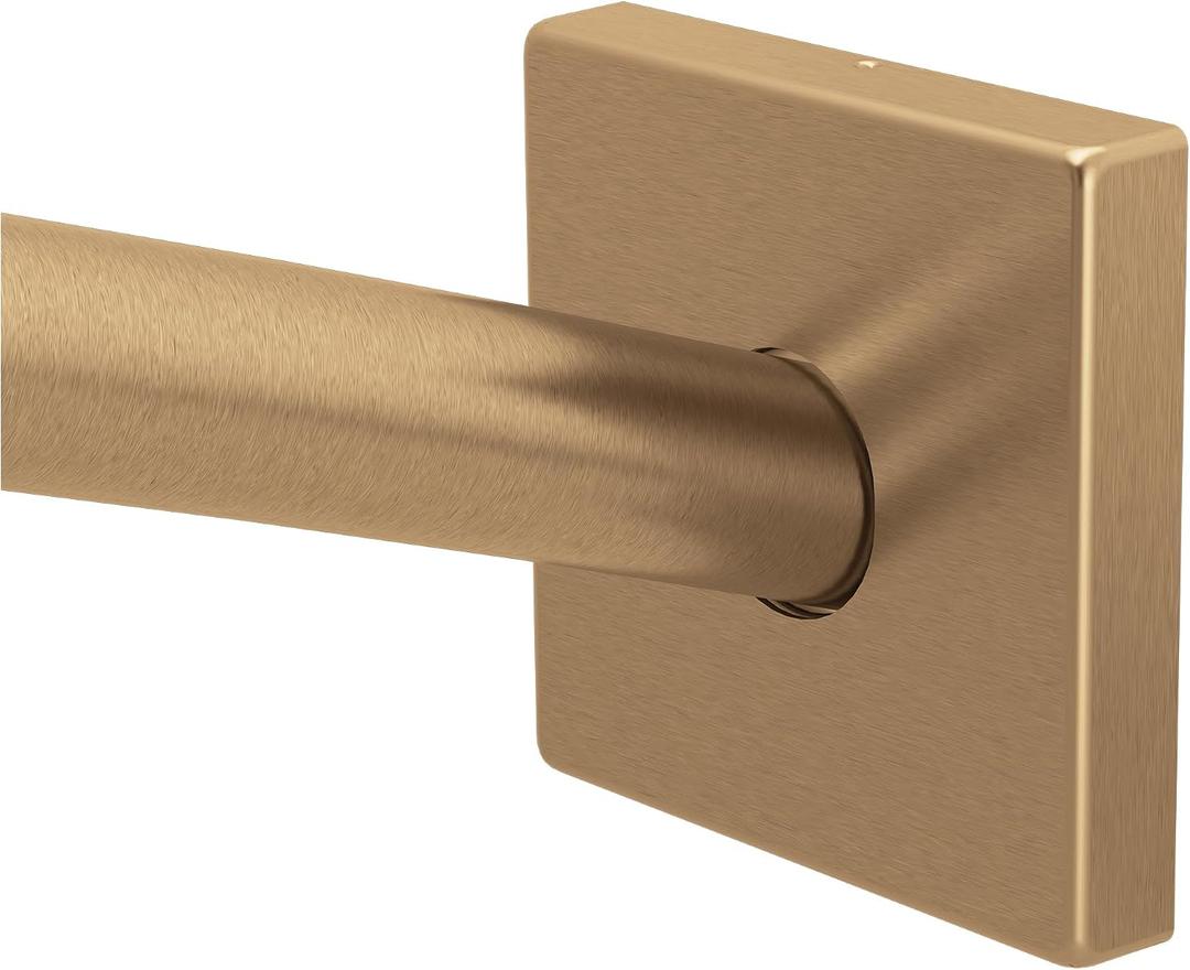 Moen Triva Bronzed Gold Adjustable 48 to 72-Inch Curved Shower Curtain Rod, CSR2169BZG