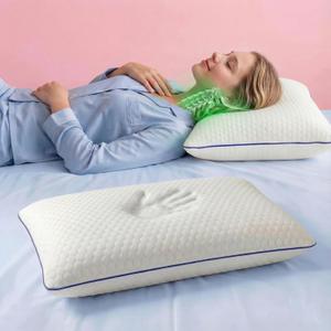 Queen Size Memory Foam Cooling Pillow, White (2 Pack)